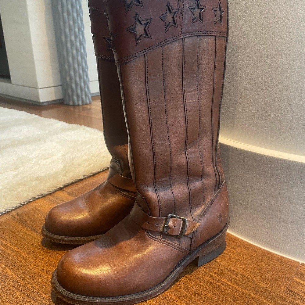 Frye Coach 150th Anniversary Engineer Leather Boot Brown - Picture 3 of 6